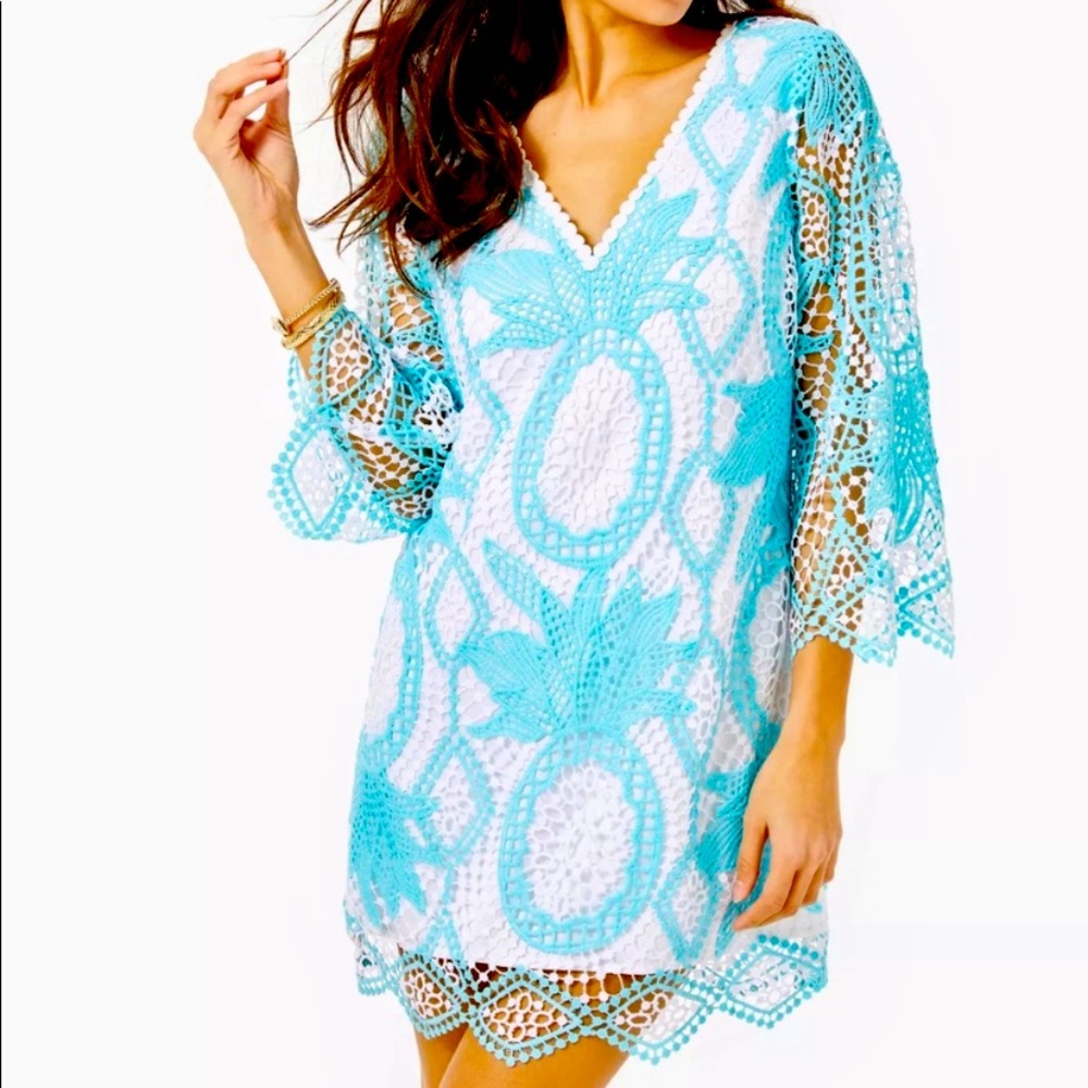 NWT Lilly Pulitzer Blue Ibiza Lottie Romper. Sz4.